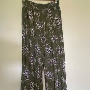 Blue Rain Green Floral Pants